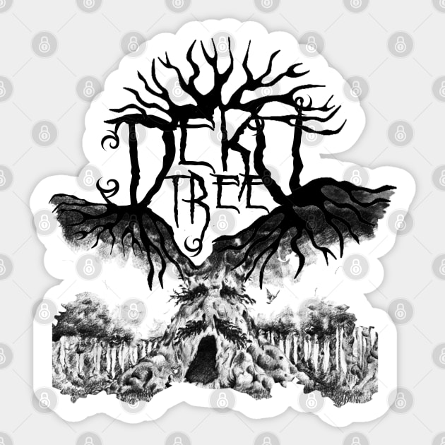 Black Metal Deku Tree Sticker by red-leaf